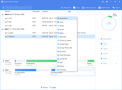 EaseUS Partition Master Unlimited 14.5 32/64BIT