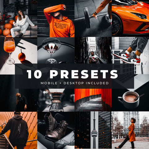 ORANGE BLACK LIGHTROOM PRESETS