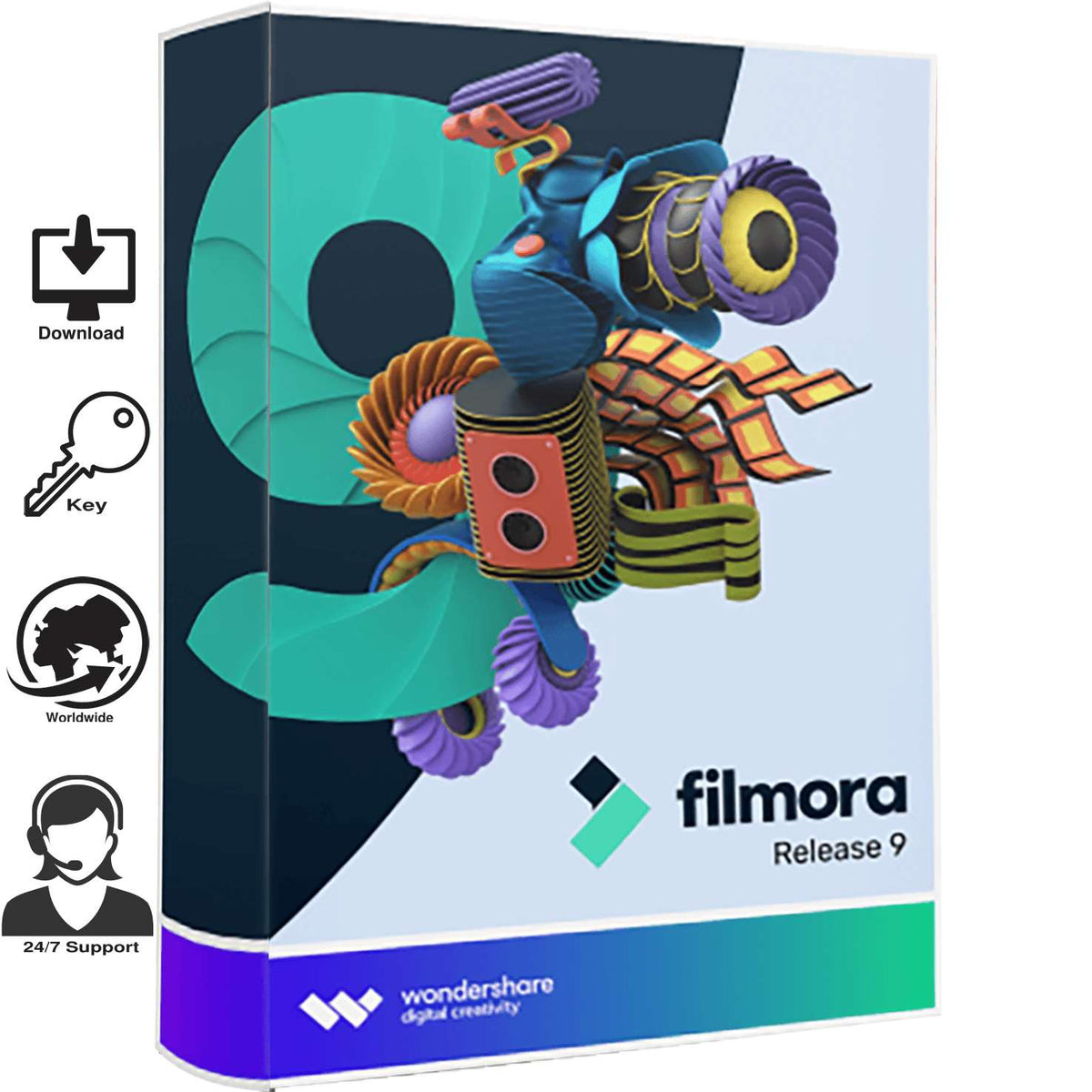 Wondershare Filmora 9 Video Editor Full Version Lifetime Instant Delivery 24/7 Support + GIFT Multi Language - SDIGITAL